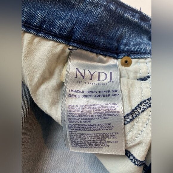 NYDJ Sheri Slim Ankle Palm Dot Embroidery HemJeans - Picture 11 of 15